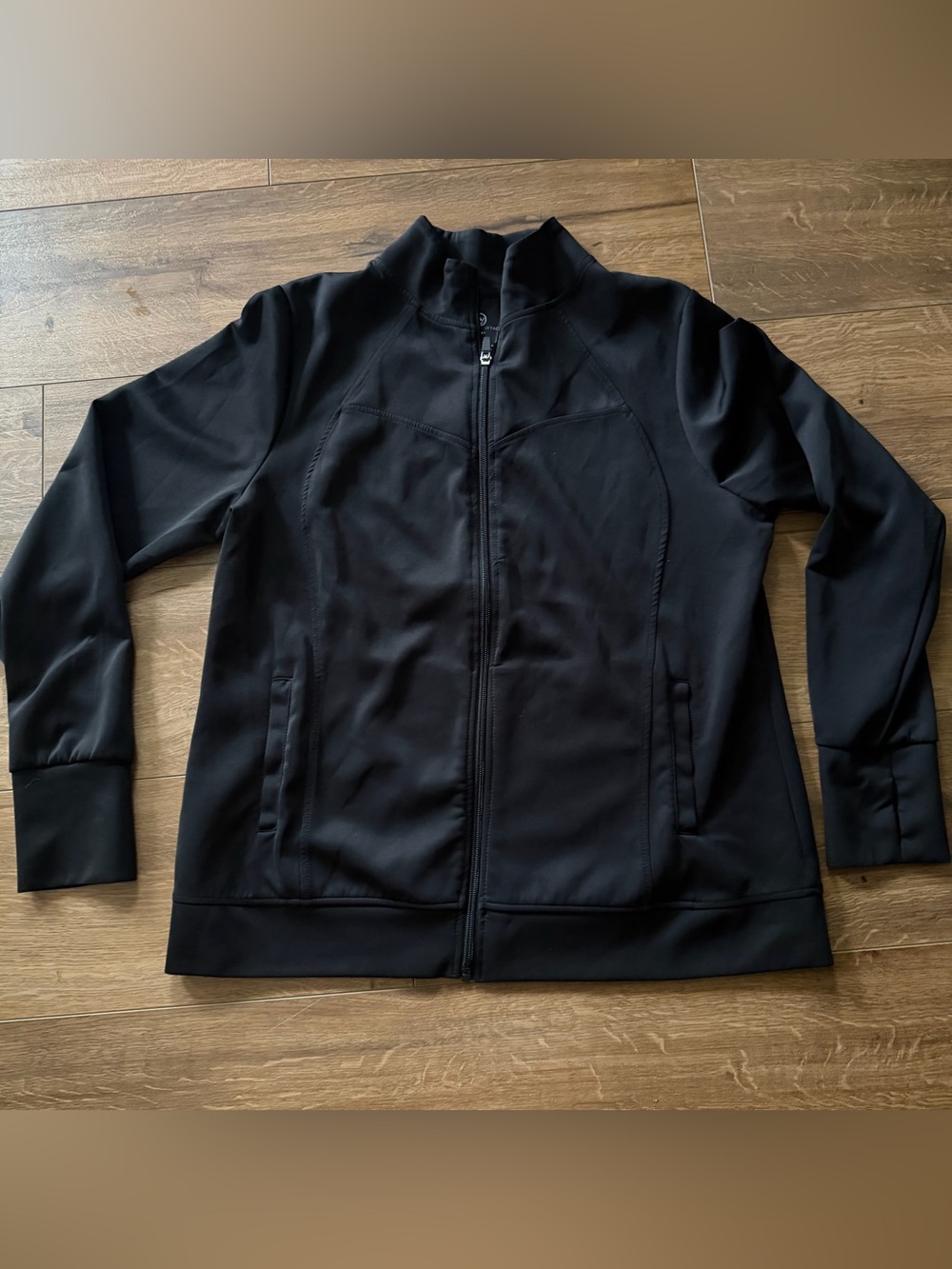 Adrienne Vittadini Black Full-Zip Bomber Jacket